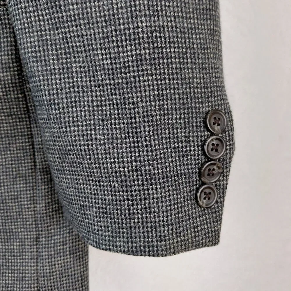 Ralph Lauren LRL Blazer Sport Coat Mens Size 40S Gray 100% Lambswool Suit Jacket